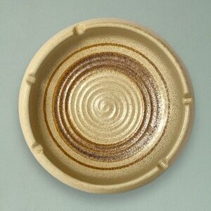 Vintage Treasure Craft/ Pottery Craft USA Stoneware 6”Ashtray 70s Chunky Retro